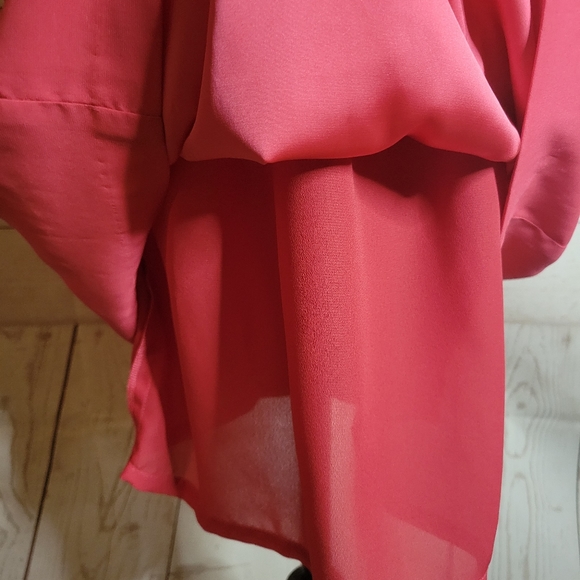 Suzi chin pink shirt dress medium 10 flowy spring summer dress - Picture 4 of 6